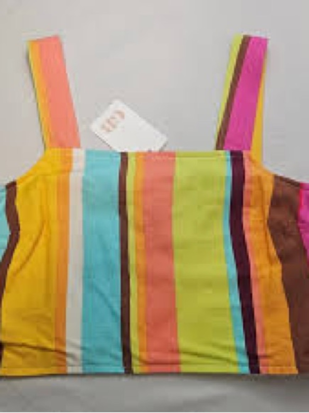 3 for $15 🦋🦋GB (Gianni Bini Juniors) rainbow stripe linen blend cropped tank NWT